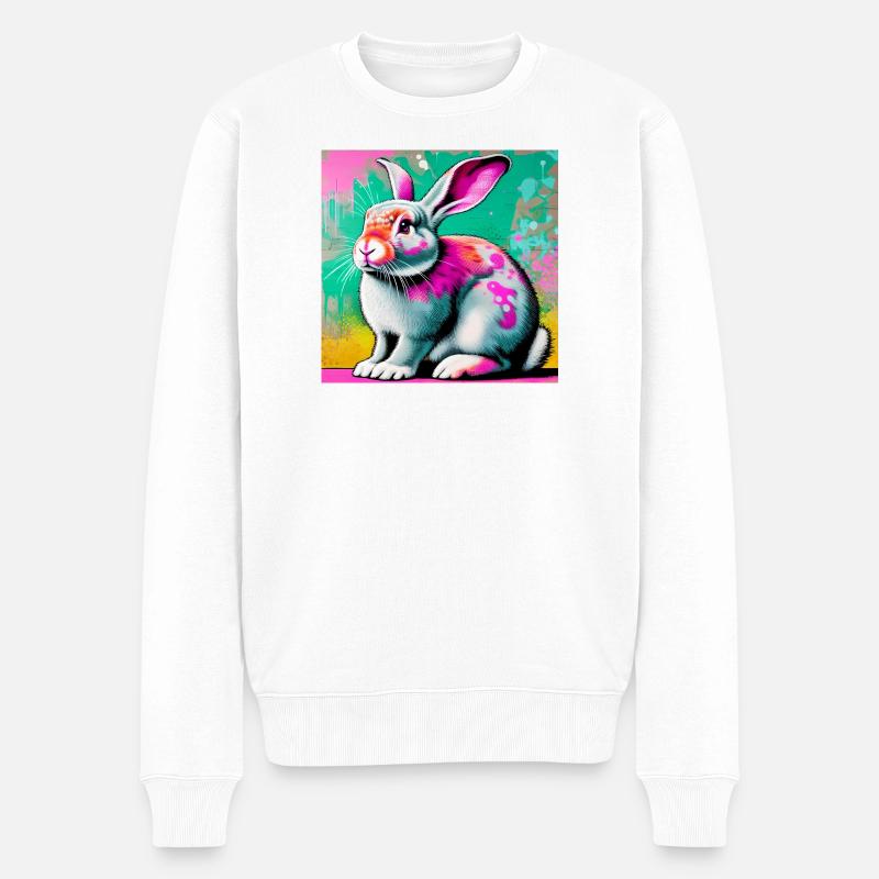 Kaninchen - Männer Premium Bio Pullover - Weiß