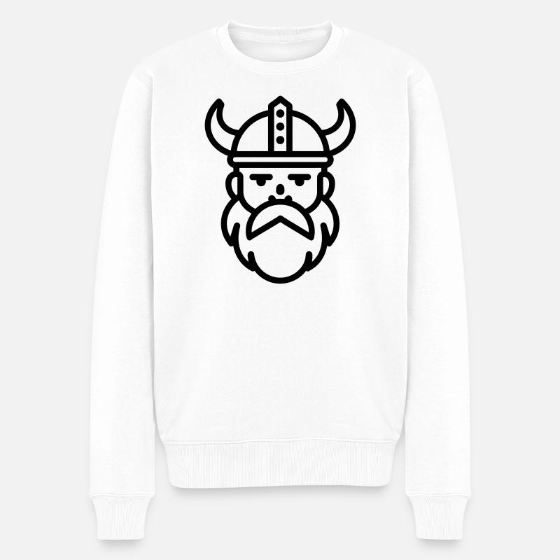 Wikinger - Männer Premium Bio Pullover - Weiß