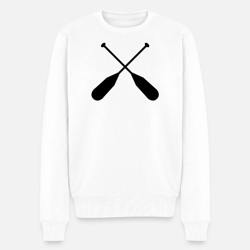 Kanupaddeln - Männer Premium Bio Pullover - Weiß