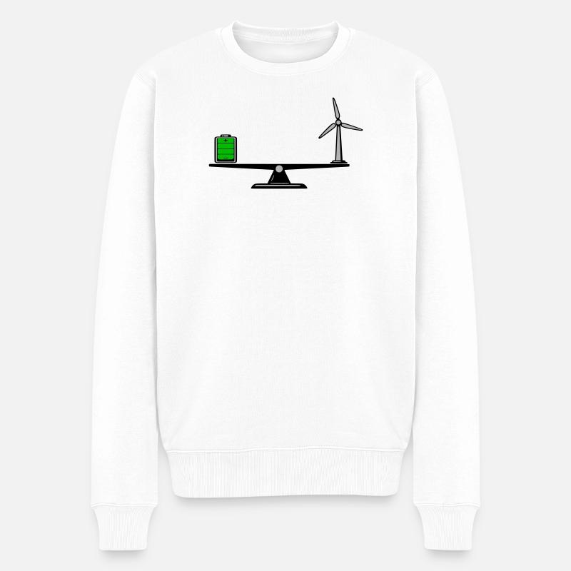 Verteile klug - Männer Premium Bio Pullover - Weiß