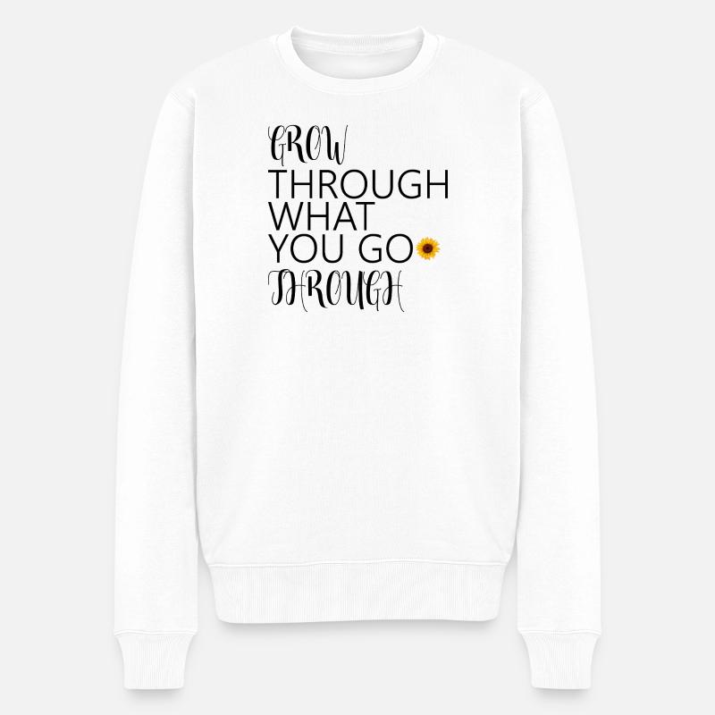 grow through what you go through - Pull Premium bio Homme - blanc