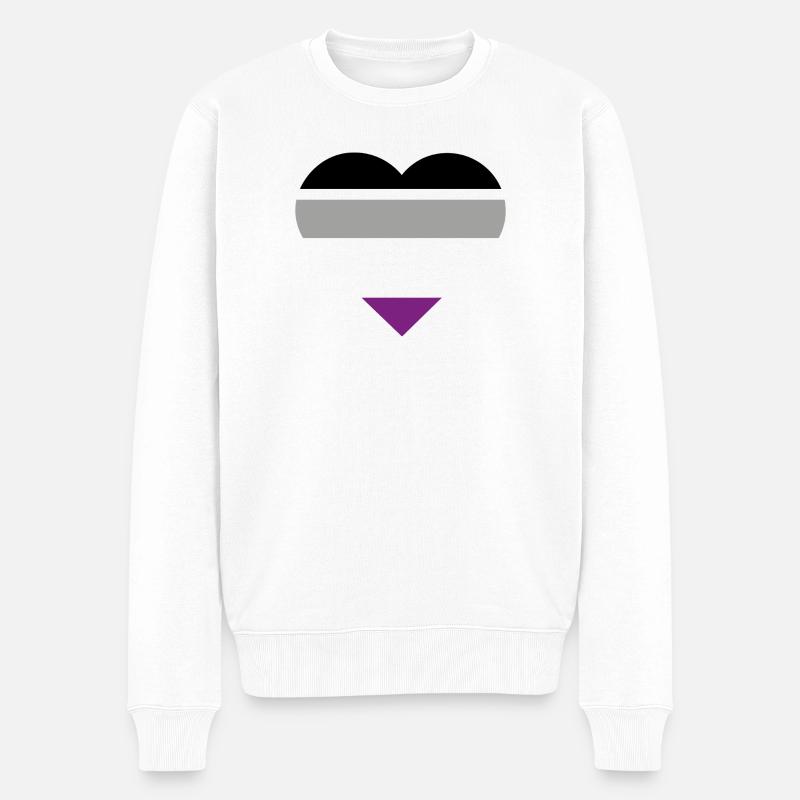 Pride Flag Heart · Asexual - Männer Premium Bio Pullover - Weiß