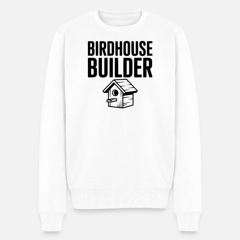 Vogelhausbauer - Männer Premium Bio Pullover - Weiß