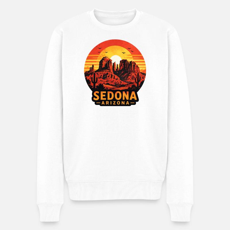 Sedona Arizona Sunset Motiv - Männer Premium Bio Pullover - Weiß