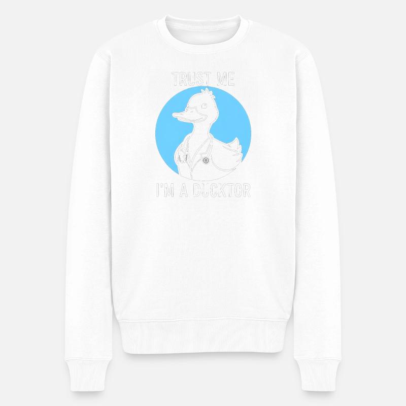 Ducktor Trust - Pull Premium bio Homme - blanc