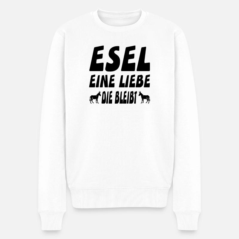 Esel - Männer Premium Bio Pullover - Weiß