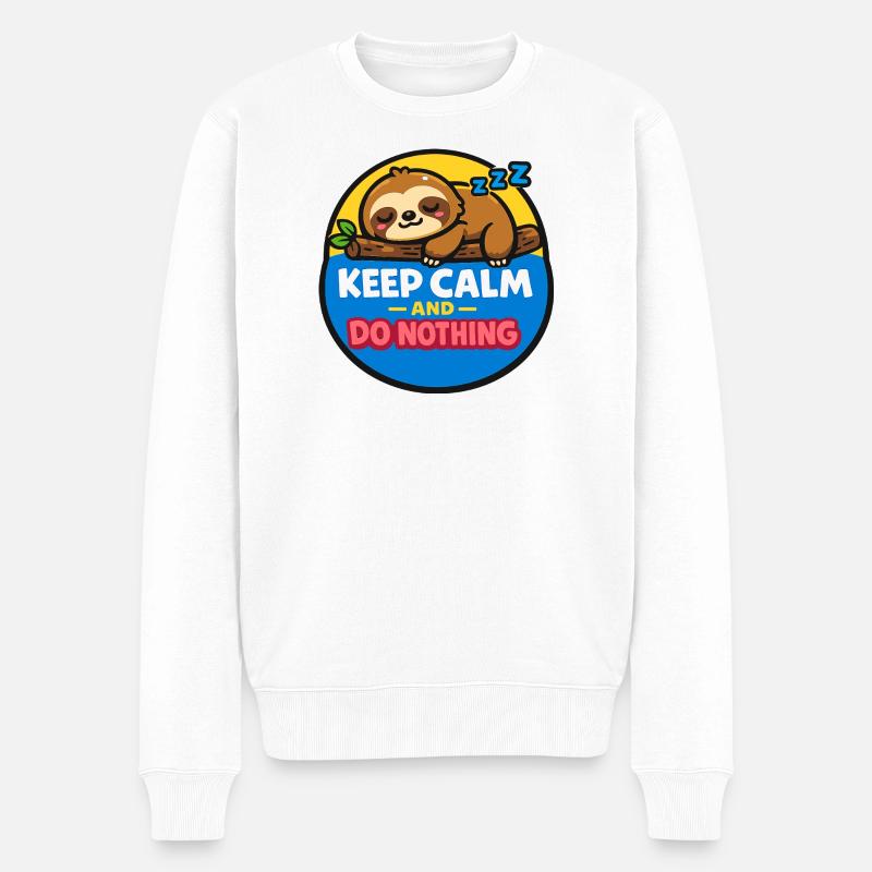 Faultierruhe – Nichts Tun Motto - Männer Premium Bio Pullover - Weiß