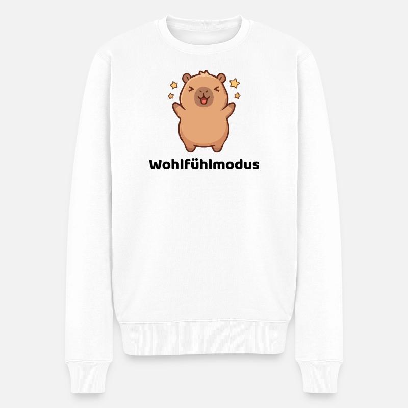 Wohlfühlmodus - Kuschelbär mit Sternen - Männer Premium Bio Pullover - Weiß
