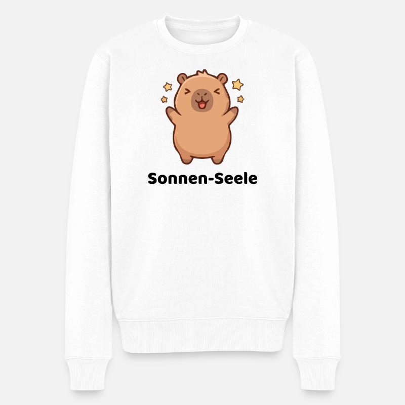 Sonnen-Seele  - Männer Premium Bio Pullover - Weiß