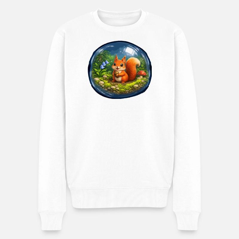 Märchenhörnchen in Glaskugel - Männer Premium Bio Pullover - Weiß