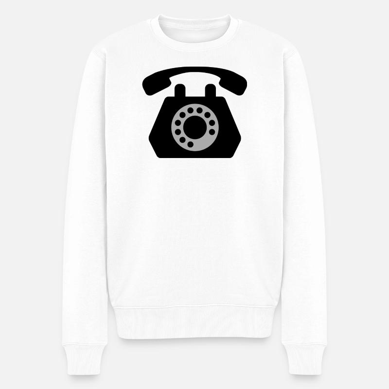 Telefon - Männer Premium Bio Pullover - Weiß