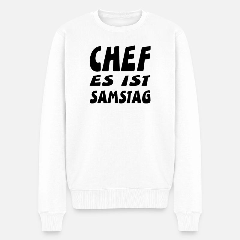 Chef - Männer Premium Bio Pullover - Weiß
