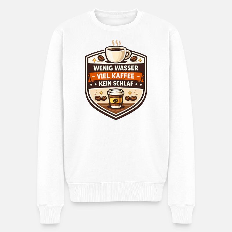 Viel Kaffee, Kein Schlaf - Männer Premium Bio Pullover - Weiß