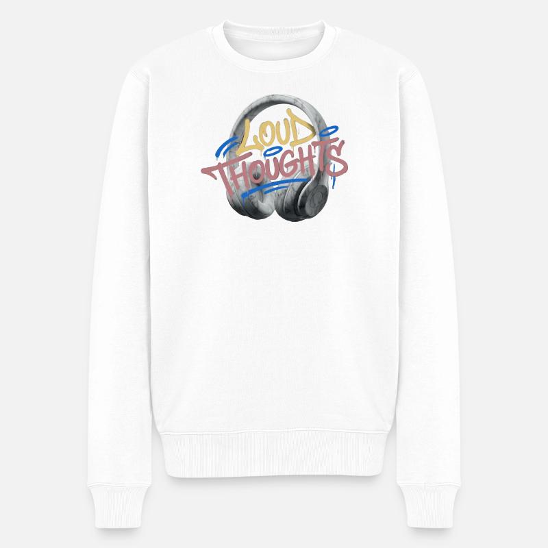 Graffiti de pensées bruyantes - Pull Premium bio Homme - blanc