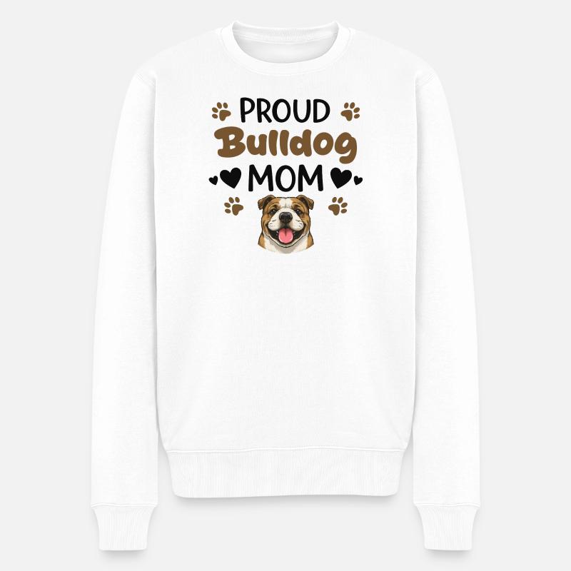 Mère Bouledogue Fière, Bouledogue - Pull Premium bio Homme - blanc