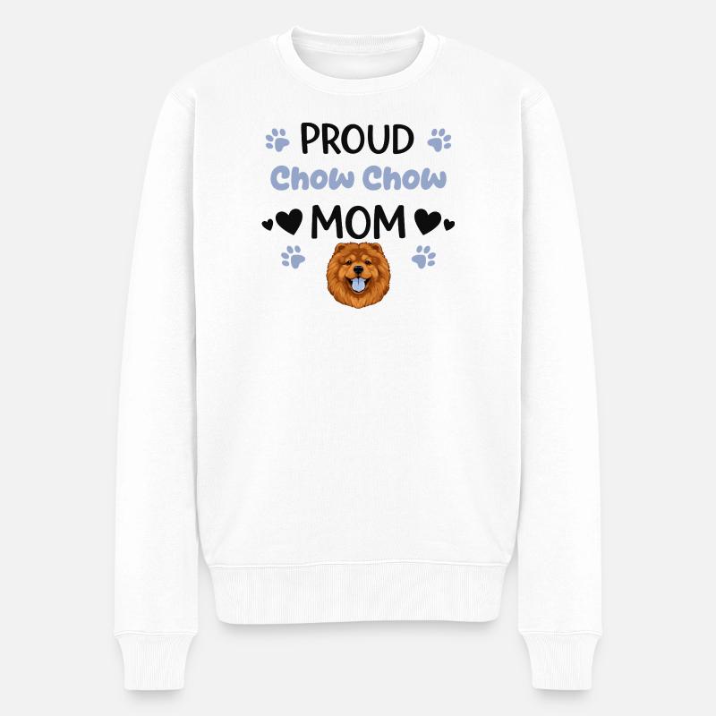 Fière Mère Chow, Chow-chow - Pull Premium bio Homme - blanc