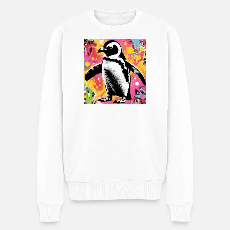 Pinguin - Männer Premium Bio Pullover - Weiß