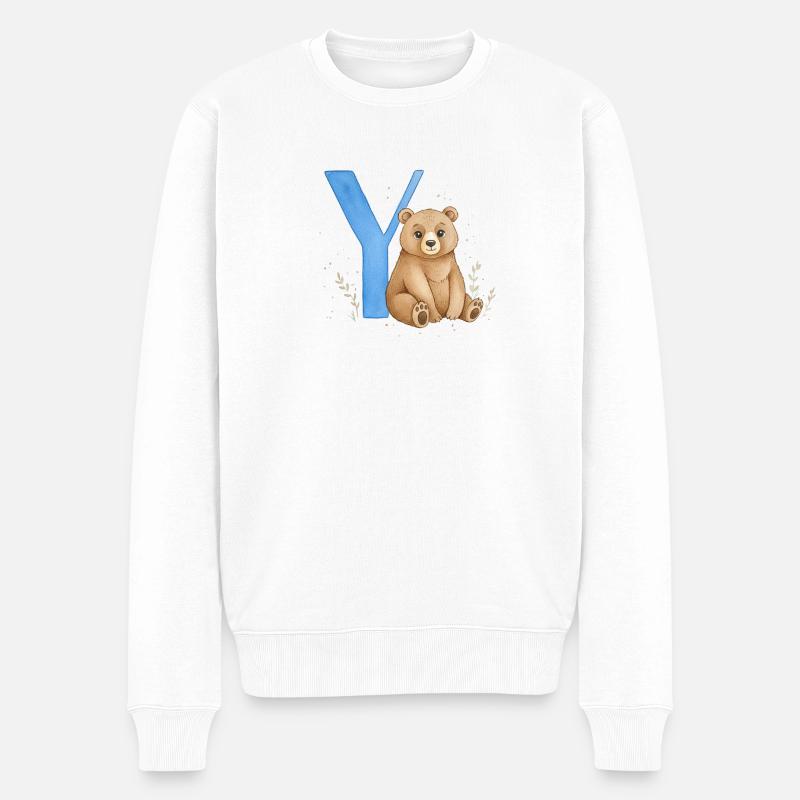 Y avec Ours – Aquarelles - Pull Premium bio Homme - blanc