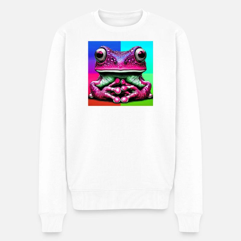 Frosch - Männer Premium Bio Pullover - Weiß