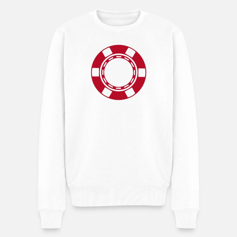Casino-Münze - Männer Premium Bio Pullover - Weiß