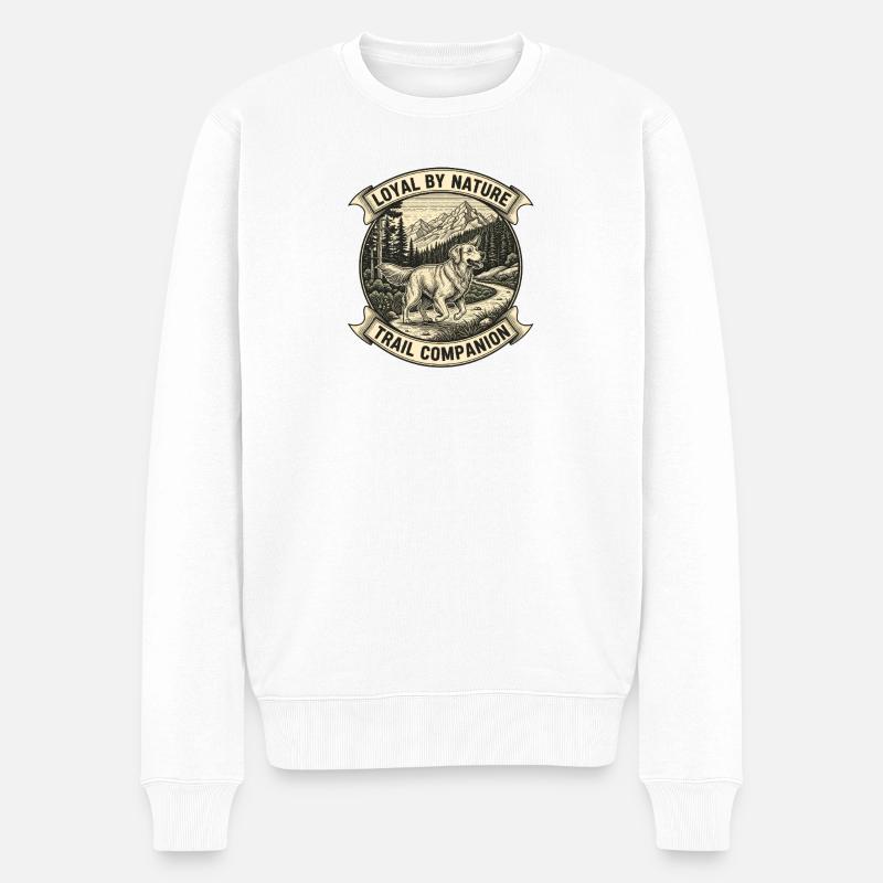 Chien Retriever - Pull Premium bio Homme - blanc