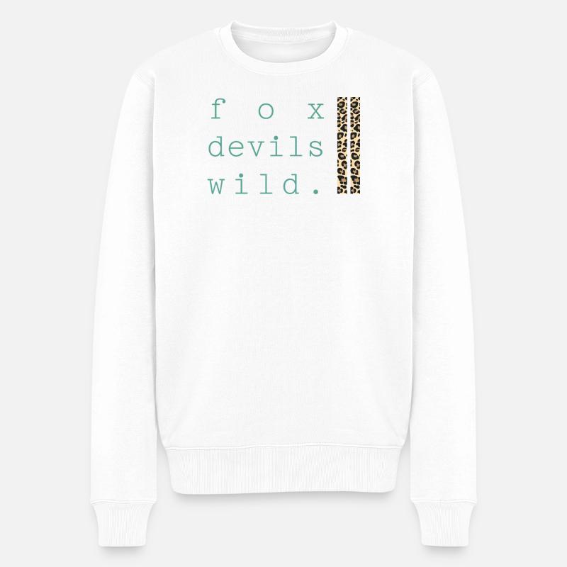 Diable Renard Léopard sauvage - Pull Premium bio Homme - blanc