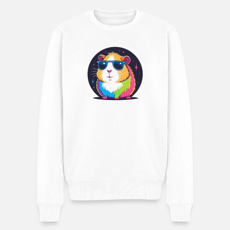 Hamster arc-en-ciel lunettes de soleil - Pull Premium bio Homme - blanc