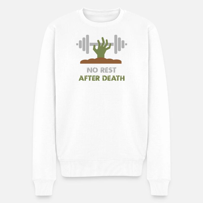 Zombie-Workout Powerlifting - Männer Premium Bio Pullover - Weiß