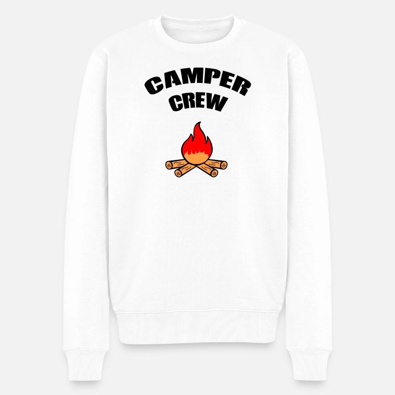 Lagerfeuer Flammenromantik - Männer Premium Bio Pullover - Weiß