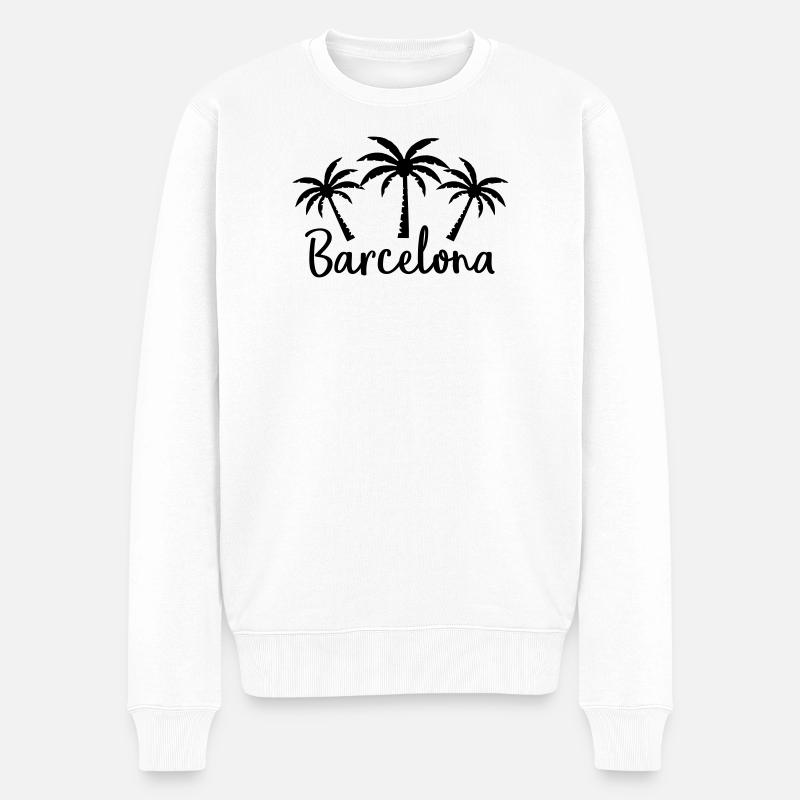 Barcelone - Männer Premium Bio Pullover - Weiß