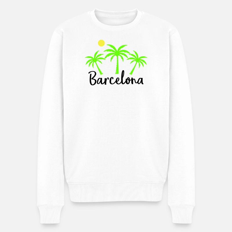 Barcelone - Pull Premium bio Homme - blanc