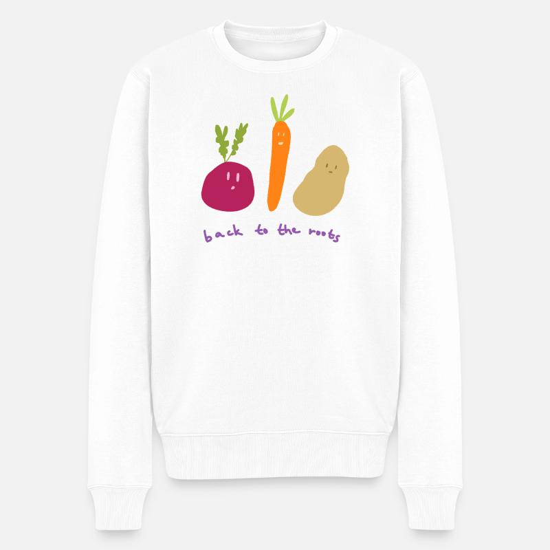 Back to the roots - Männer Premium Bio Pullover - Weiß