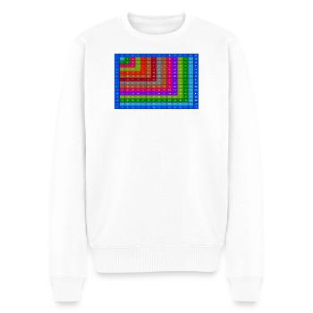 Nummerierte bunte Multiplikationstabelle 15x15 - Männer Premium Bio Pullover - Weiß - Vorne - Thijin (182cm)