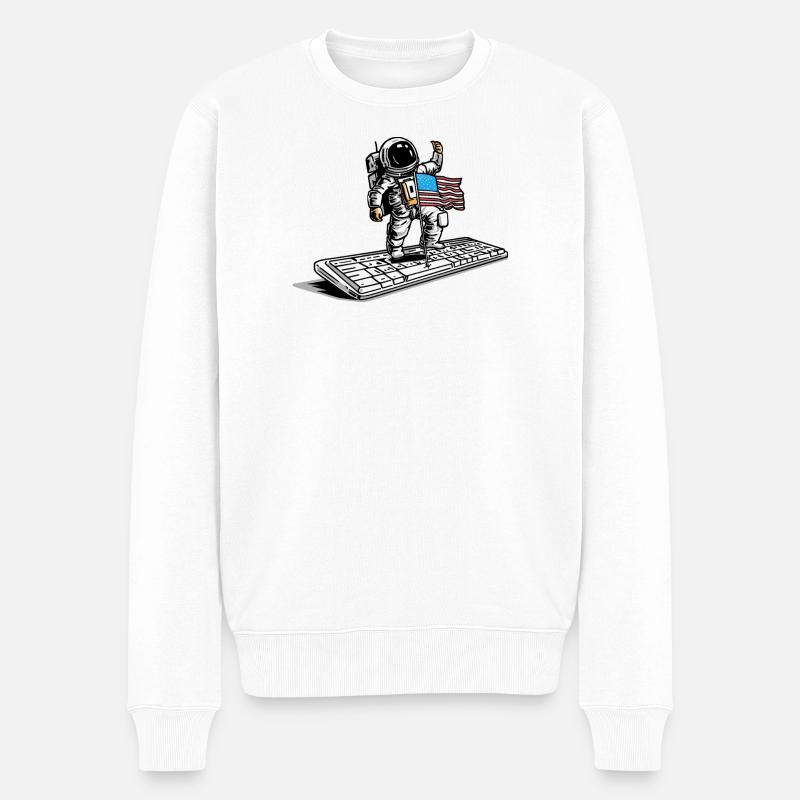 CONQUÊTE DE L'ESPACE - humour geek astronaute - Pull Premium bio Homme - blanc