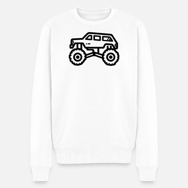 Monstertruck - Männer Premium Bio Pullover - Weiß