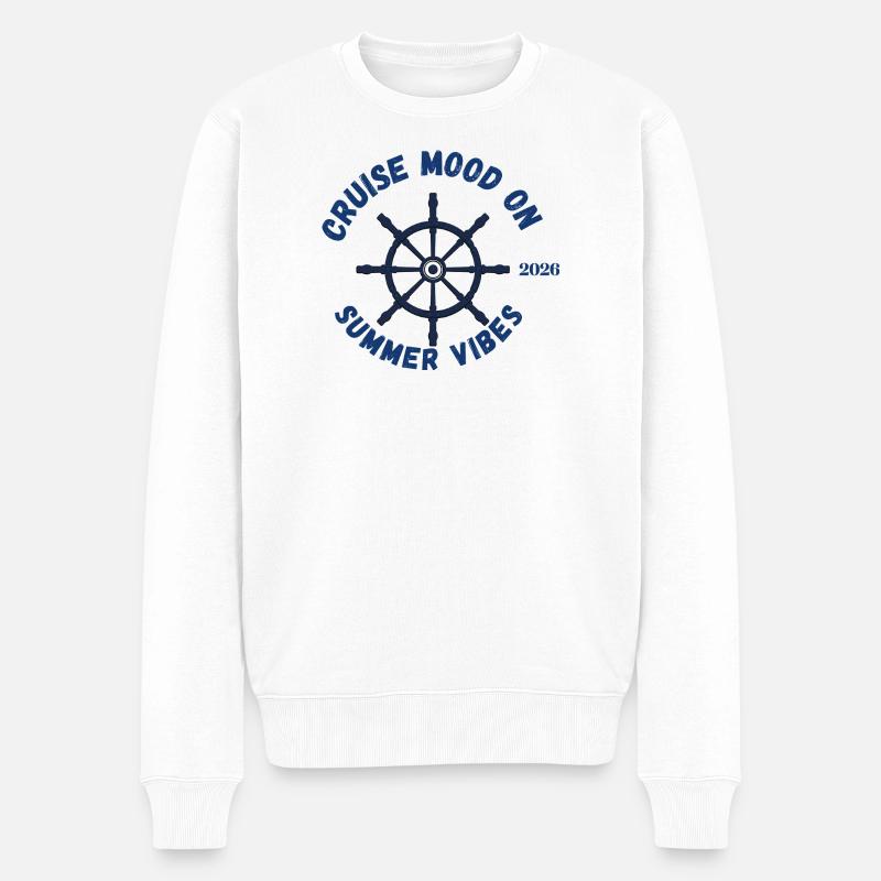 Cruise Mood On, Summer Vibes 2026 - Männer Premium Bio Pullover - Weiß