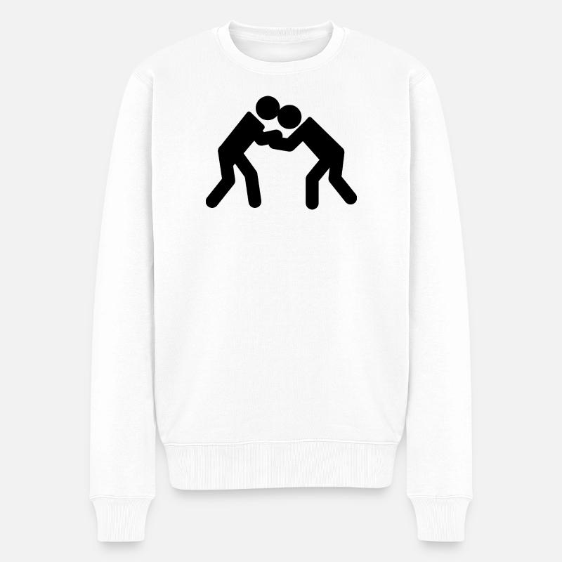 Ringen - Männer Premium Bio Pullover - Weiß