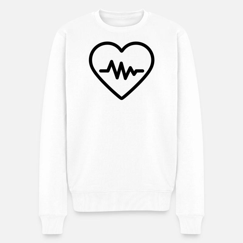 battement de coeur - Pull Premium bio Homme - blanc