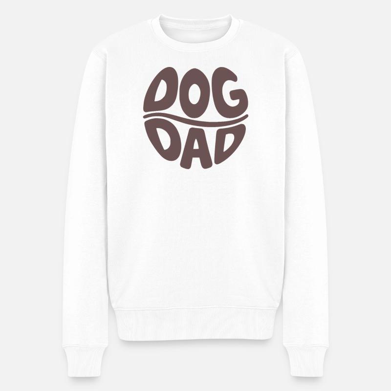 Dog Dad Hundevater Design - Männer Premium Bio Pullover - Weiß