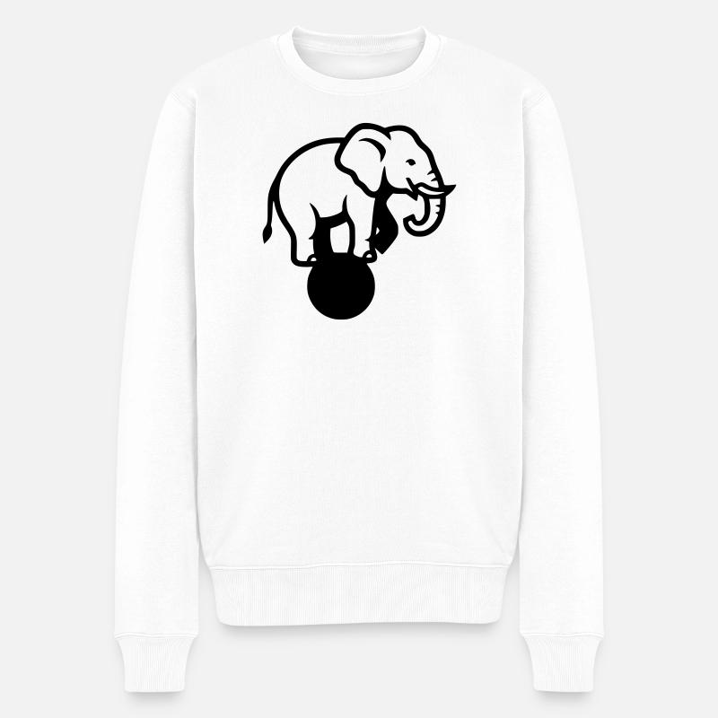 Acrobaties du Cirque Elephant Ball - Pull Premium bio Homme - blanc