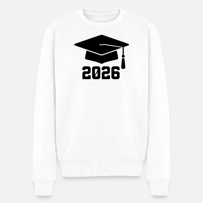 Doktorhut Abschluss 2026 Wappen - Männer Premium Bio Pullover - Weiß