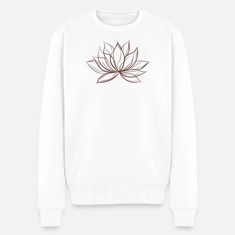 Lotusblüte - Männer Premium Bio Pullover - Weiß