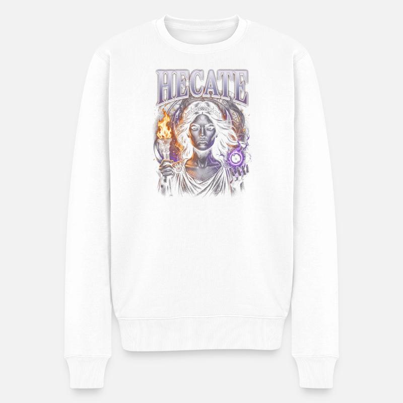 Hécate Magie du Feu Gothique - Pull Premium bio Homme - blanc