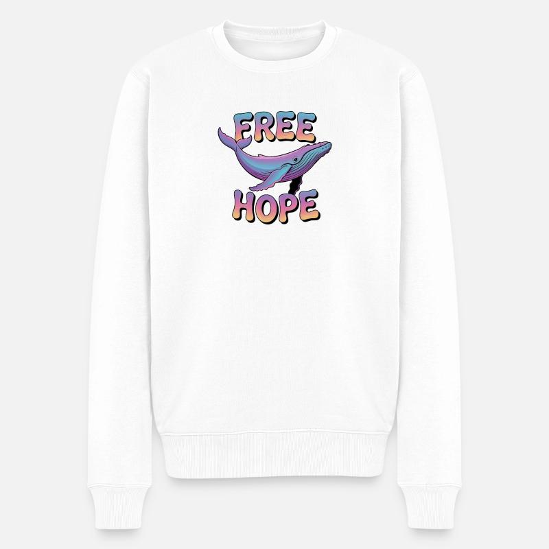 FREE HOPE :: Hope/ Timmy der Wal in der Ostsee - Männer Premium Bio Pullover - Weiß