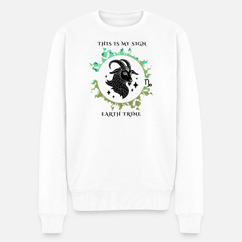 Mein Zeichen Steinbock - Männer Premium Bio Pullover - Weiß