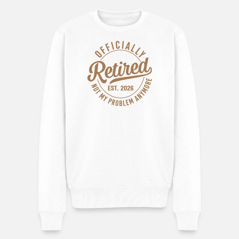 Offiziell Ruhestand Est 2026 - Männer Premium Bio Pullover - Weiß