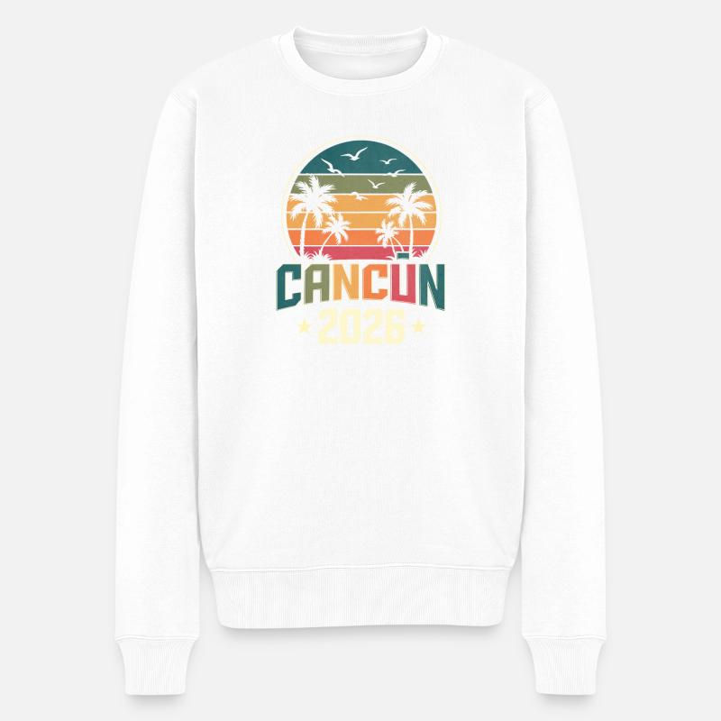 Cancun 2026 - Männer Premium Bio Pullover - Weiß