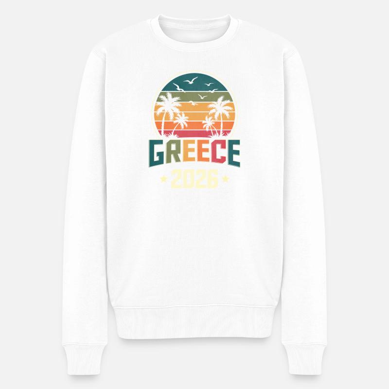 Greece 2026 - Männer Premium Bio Pullover - Weiß