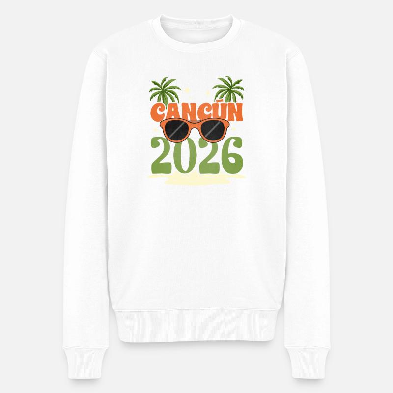 Cancun 2026 - Männer Premium Bio Pullover - Weiß