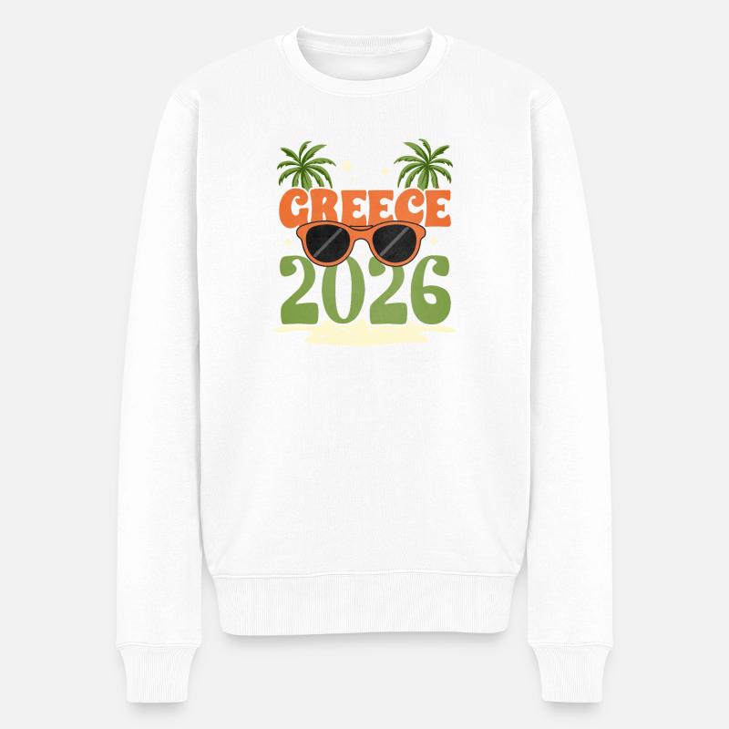 Greece 2026 - Männer Premium Bio Pullover - Weiß